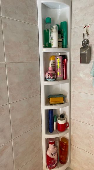 Mensola angolare bagno bianca