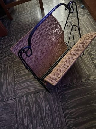 Revistero Mimbre y Forja Negro ...Duro y Fuerte