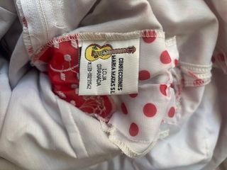 Traje de flamenca rojo y blanco. Talla 6