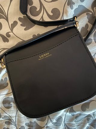 Bolso Piel Negro Ralph Lauren Bandolera