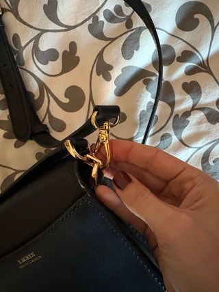 Bolso Piel Negro Ralph Lauren Bandolera