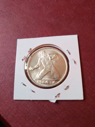 5 Francos Suizos Plata 1944 batalla de san Jacob