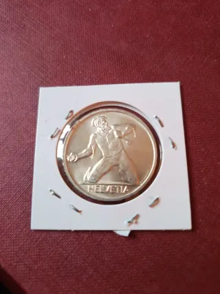 5 Francos Suizos Plata 1944 batalla de san Jacob