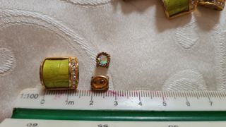 Lotto perline vintage verde lime oro