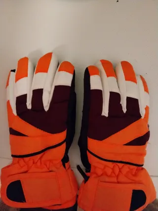 Guantes esquí naranjas, blancos y granate T10-11