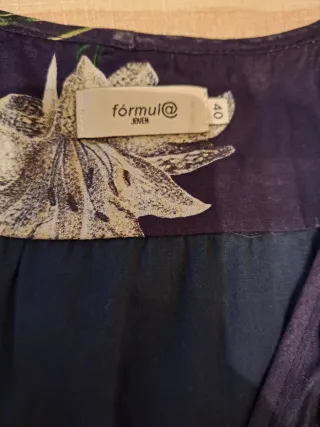 Vestido flores azul Talla 40 El Corte Inglés