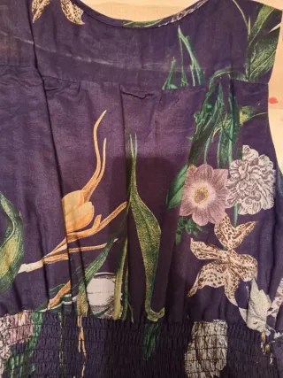 Vestido flores azul Talla 40 El Corte Inglés
