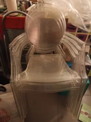 Lote 4 Sillas Diseño Transparentes