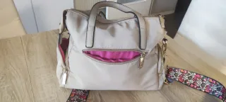 Bolso elegante beige y multicolor