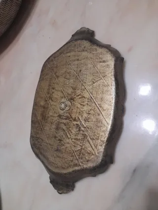 Vassoio Stile Fiorentino Legno Oro Verde