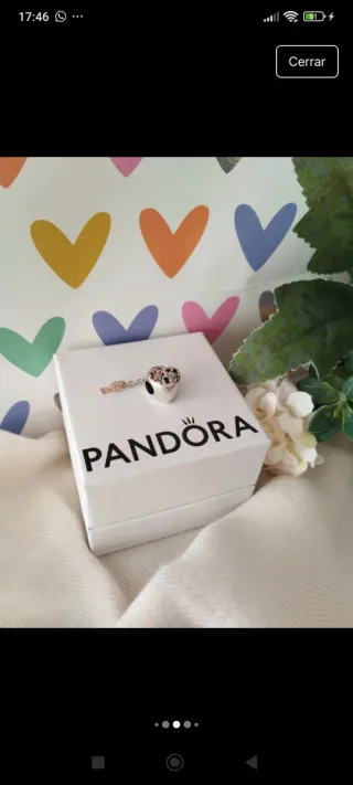 Pandora Charm Corazón Mickey & Minnie Llave Rosa