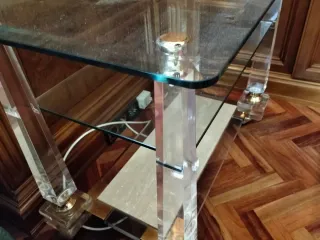 Mesas de centro y tv cristal y mármol