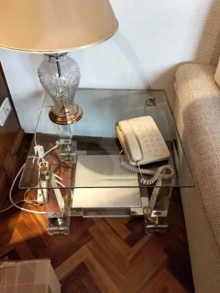 Mesas de centro y tv cristal y mármol