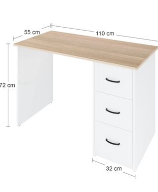 Mesa de Oficina LEVIRA Roble Blanco