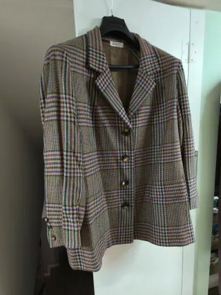 Blazer vintage in tweed in misto lana