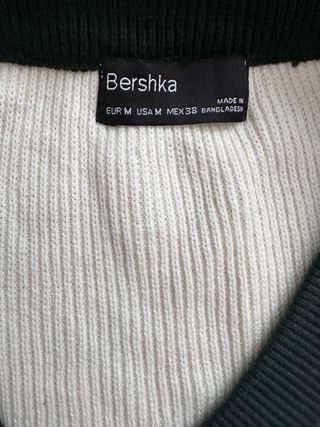 Chaleco punto Bershka blanco y verde Talla M