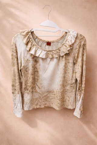 Blusa Olsen Talla M Beige/Marrón