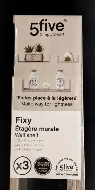 3 Estanterías Fixy 5five Madera Roble Gris
