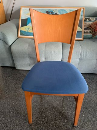 Mesa comedor madera y cristal + 6 sillas