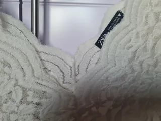 Top Zara Encaje Manga Larga