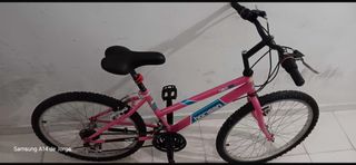 Bicicleta niña rosa 20 pulgadas con 18 velocidades