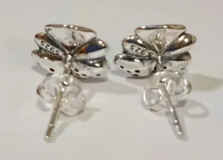 Pandora pendientes Flor Azul y Plata