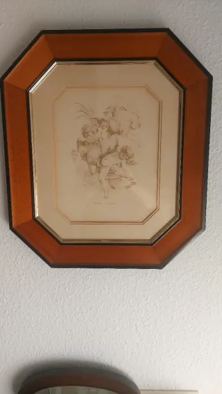 Par Cuadros Angelitos Madera