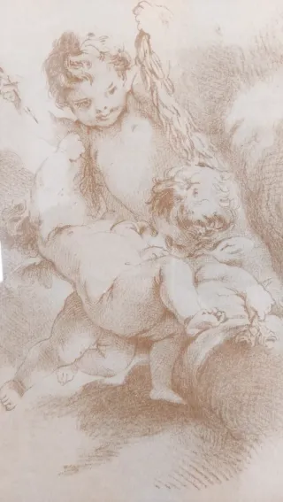 Par Cuadros Angelitos Madera