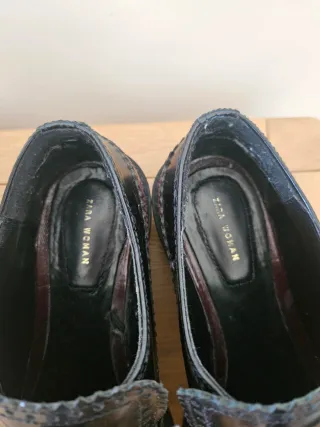 Zapatos Zara mujer talla 37 – Blucher/Oxford negro