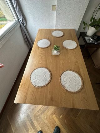 Mesa Comedor Madera y Metal Negra