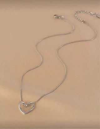 Collar Corazón Acero Plateado