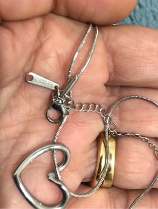 Collar Corazón Acero Plateado