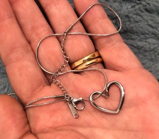 Collar Corazón Acero Plateado