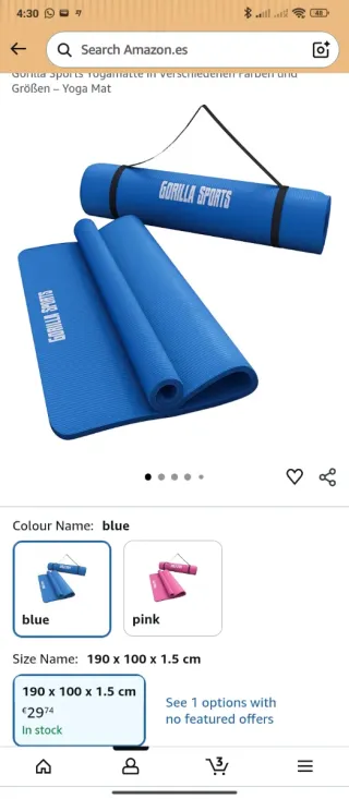 Esterilla Yoga Naranja (Gorilla Sports)