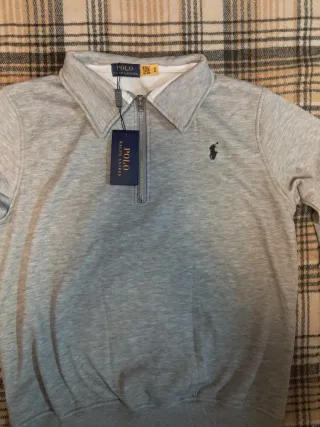 Sudadera Ralph Lauren Media Cremallera Gris M