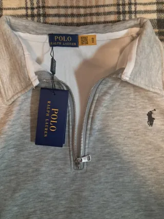 Sudadera Ralph Lauren Media Cremallera Gris M