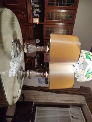 Juego 2 Lámparas Cristal y Metal