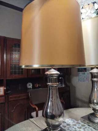 Juego 2 Lámparas Cristal y Metal