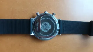 Reloj Cronógrafo, taquímetro negro, maquinaria ETA