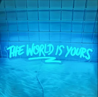 Lampada Neon Led "The World Is Yours"