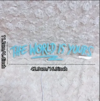 Lampada Neon Led "The World Is Yours"