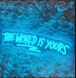 Lampada Neon Led "The World Is Yours"