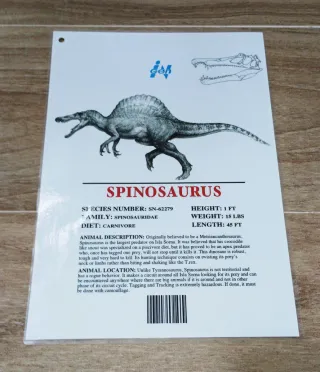 Fichas Dinosaurios InGen Jurassic Park