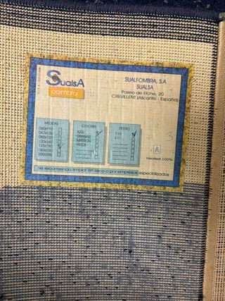 Alfombra moderna abstracta beige y azul