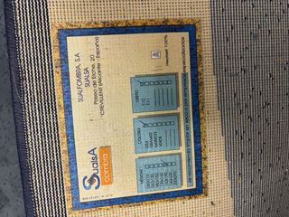 Alfombra moderna abstracta beige y azul