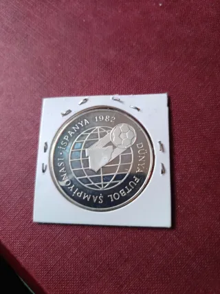 Moneda 500 Lira Plata Turquía 1982