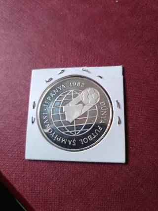 Moneda 500 Lira Plata Turquía 1982
