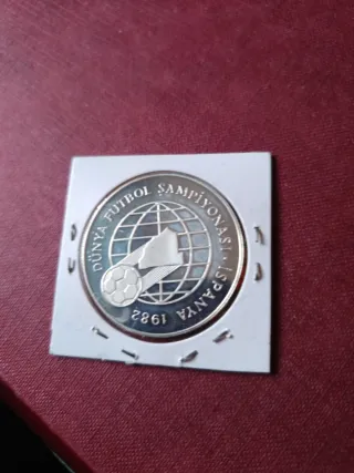 Moneda 500 Lira Plata Turquía 1982