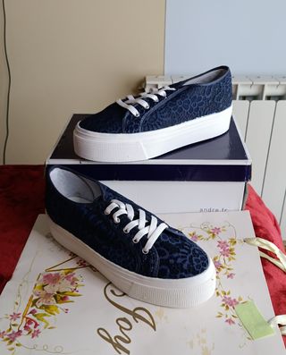 Deportivas Soda plataforma azul marino talla 38