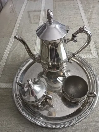 Juego de café alpaca antiguo